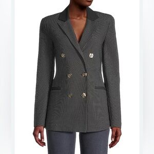 NWT Emporio Armani Jersey Jacquard Check Tailored Blazer EU 38